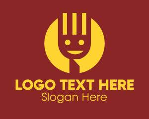 Child - Yellow Smiley Fork logo design