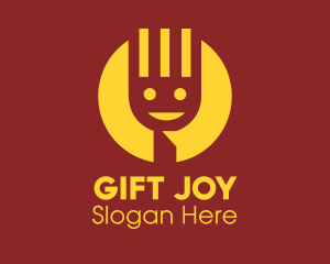 Yellow Smiley Fork logo design