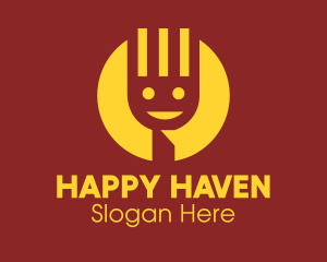 Yellow Smiley Fork logo design