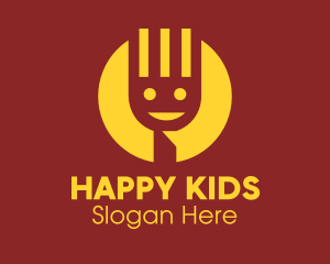 Yellow Smiley Fork logo design