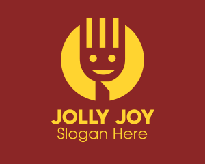 Yellow Smiley Fork logo design