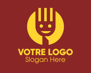 Canteen - Yellow Smiley Fork logo design