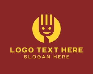Red Fork - Smile Happy Fork logo design