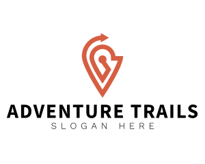 Travel Location Arrow logo design