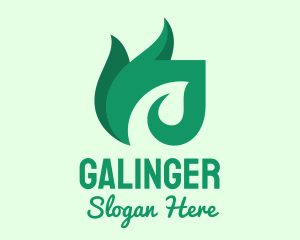 Marketplace - Green Organic Leaf Flame logo design