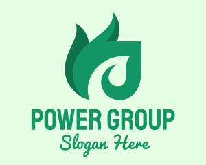 Harvest - Green Organic Leaf Flame logo design