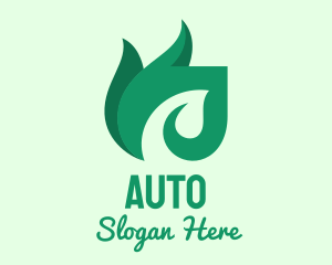 Earth - Green Organic Leaf Flame logo design
