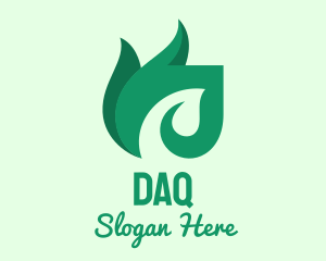 Farmer - Green Organic Leaf Flame logo design