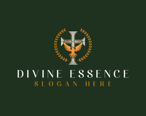 Sacred - Cross Dove Religion logo design