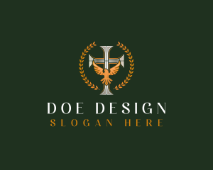 Cross Dove Religion logo design