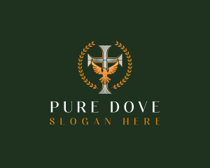 Cross Dove Religion logo design