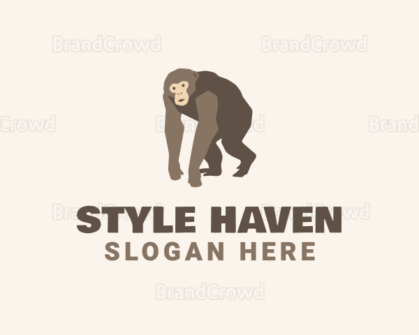 Brown Gibbon Cartoon Logo
