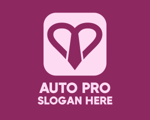Dating Site - Purple Heart Necktie logo design