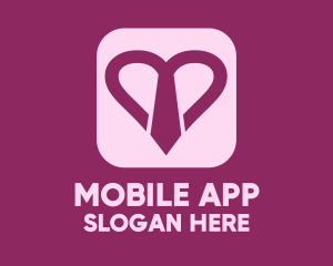Dating Site - Purple Heart Necktie logo design