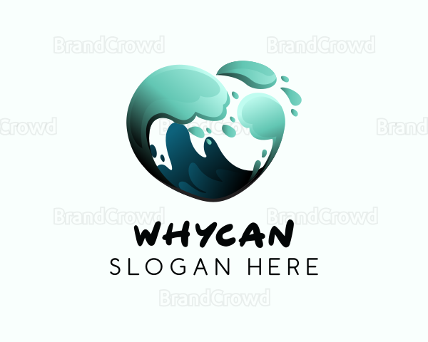 Water Wave Heart Logo