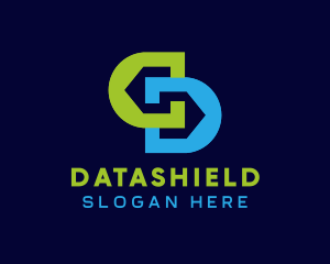 Data Connection Letter D logo design