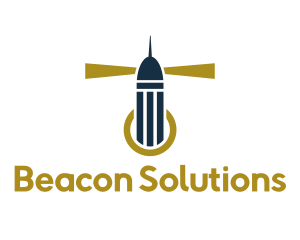 Gold Lighthouse Beacon logo design