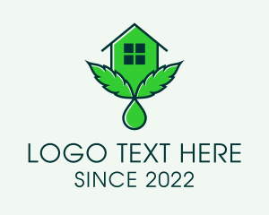Hemp - Cannabis House Droplet logo design