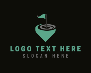 Golfer - Golf Flag Sports Tournament logo design