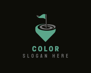 Golf Flag Sports Tournament Logo