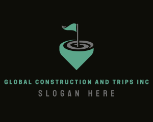 Golf Flag Sports Tournament Logo