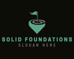 Golf Flag Sports Tournament Logo