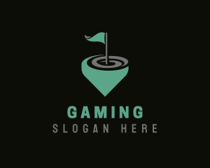 Golf Flag Sports Tournament Logo