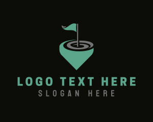 Golf Flag Sports Tournament Logo