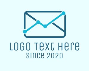 Messaging - Blue Envelope Statistics logo design