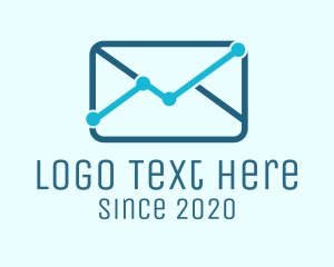 Social Network - Blue Envelope Statistics logo design
