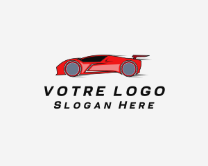 Fast Sports Car Racer Logo
