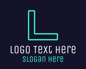 Neon Blue Letter Font Logo