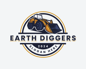 Digging - Bulldozer Digging Construction logo design