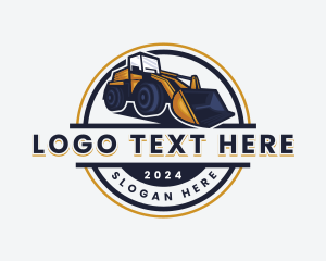 Tractor - Bulldozer Digging Construction logo design
