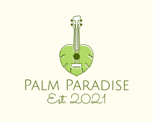 Hawaiian Leaves Ukulele logo design