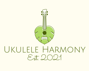 Ukulele - Hawaiian Leaves Ukulele logo design