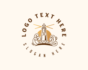 Tide - Coastal Lighthouse Tower logo design