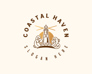 Coastal Lighthouse Tower logo design