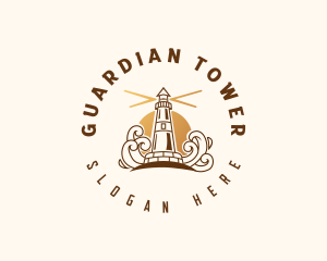 Coastal Lighthouse Tower logo design