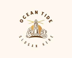 Coastal Lighthouse Tower logo design