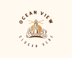 Coastal Lighthouse Tower logo design