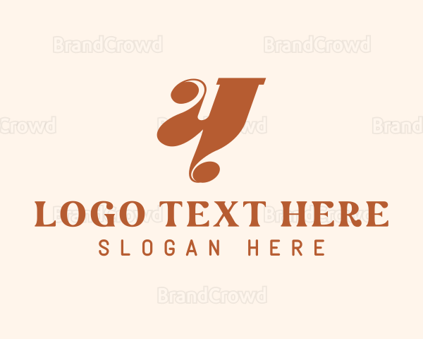 Brown Hippie Typography Logo