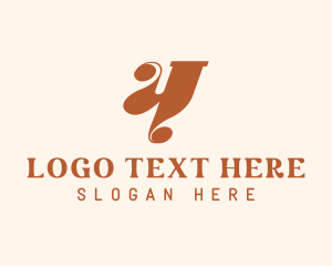 Letter Y - Brown Hippie Typography logo design