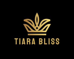 Tiara - Golden Tiara Crown logo design