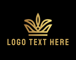 Glamorous - Golden Tiara Crown logo design