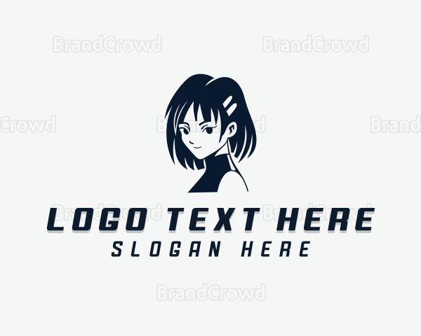 Anime Japanese Girl Logo