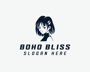 Anime Japanese Girl Logo