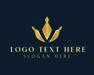 Victory - Elegant Luxury Crown Letter V logo design