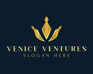 Elegant Luxury Crown Letter V logo design