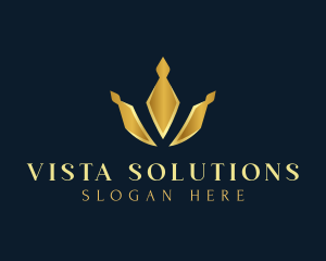 Elegant Luxury Crown Letter V logo design